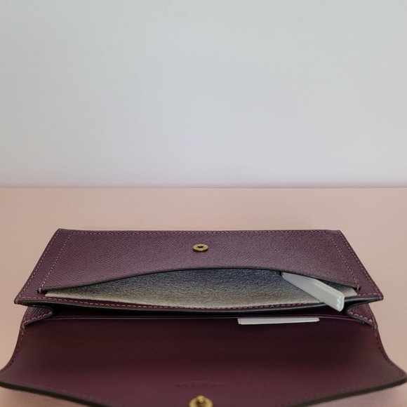 COACH Wyn Crossgrain Leather Wallet –Deep Berry - Picture 15 of 16